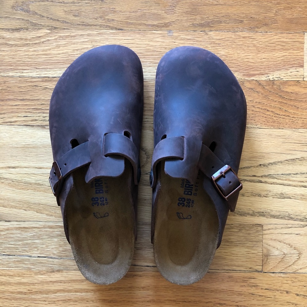 Sale NEW Leather “Boston” Birkenstock Soft Footbed